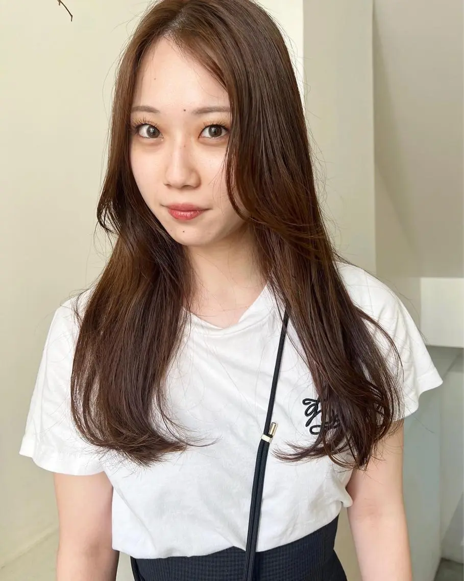 ロング カラー ブラウンカラー 透明感カラー 顔周りカット/透明感 カラー✂️MEIのヘアスタイル