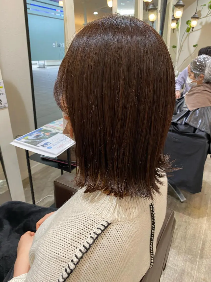 ミディアム カラー ブラウンカラー 透明感カラー 前橋 姫奈のヘアスタイル