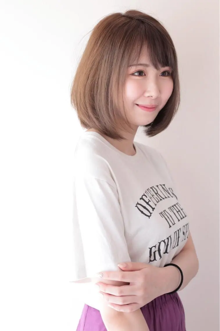 ミディアム カラー ボブ 縮毛矯正/髪質改善 /表参道/千田大地のヘアスタイル