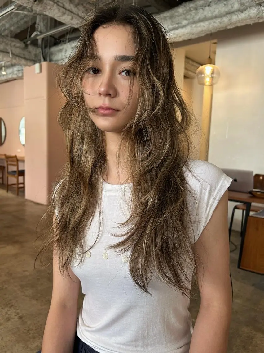 ミディアム パーマ カラー ショートボブ ミディアムパーマ アディクシーカラー ブリーチ ケアブリーチ カット ヘアカラー トリートメント CEINEOUR 三軒茶屋のヘアスタイル