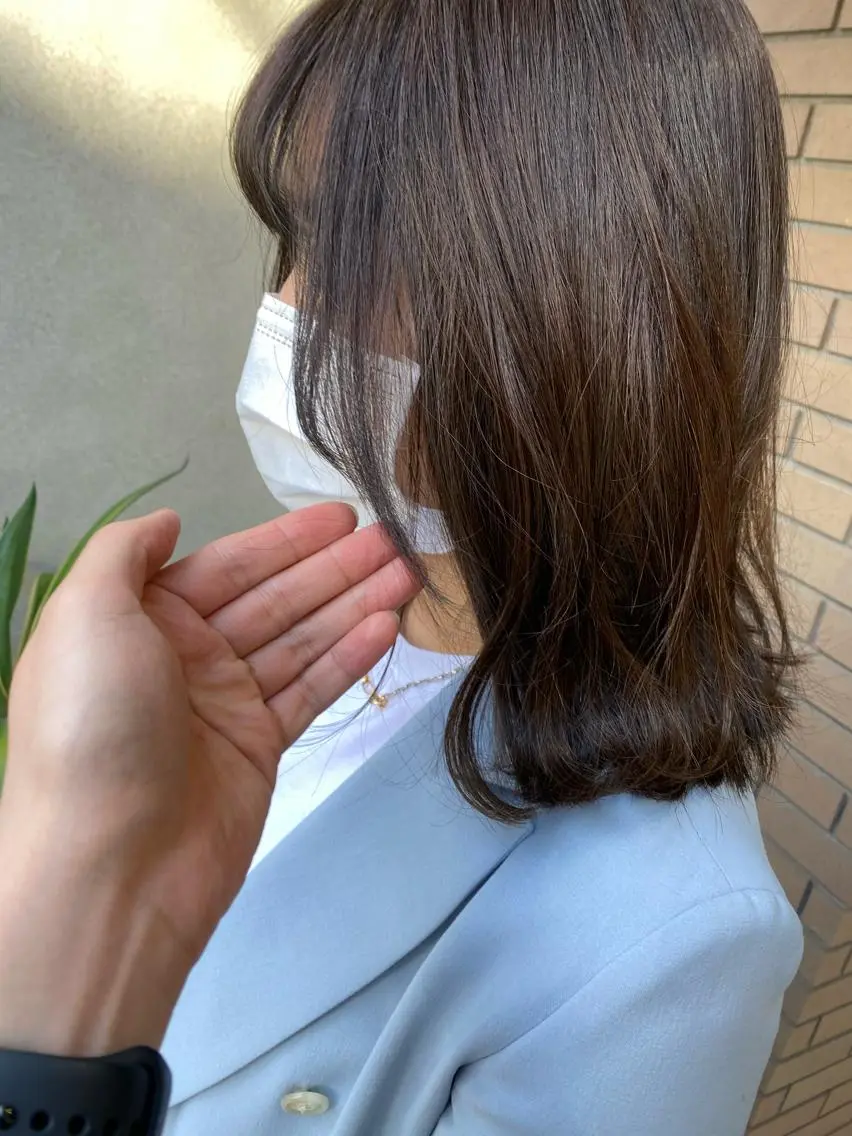 ミディアム カット ヘアカラー トリートメント 韓国風/髪質改善/ ナガヤアキラのヘアスタイル
