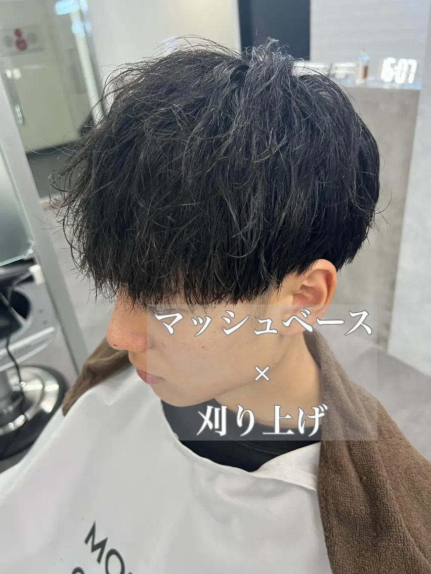 ショート メンズ マッシュ メンズパーマ 刈り上げ 垢抜け・メンズパーマ 津山祐紀のヘアスタイル