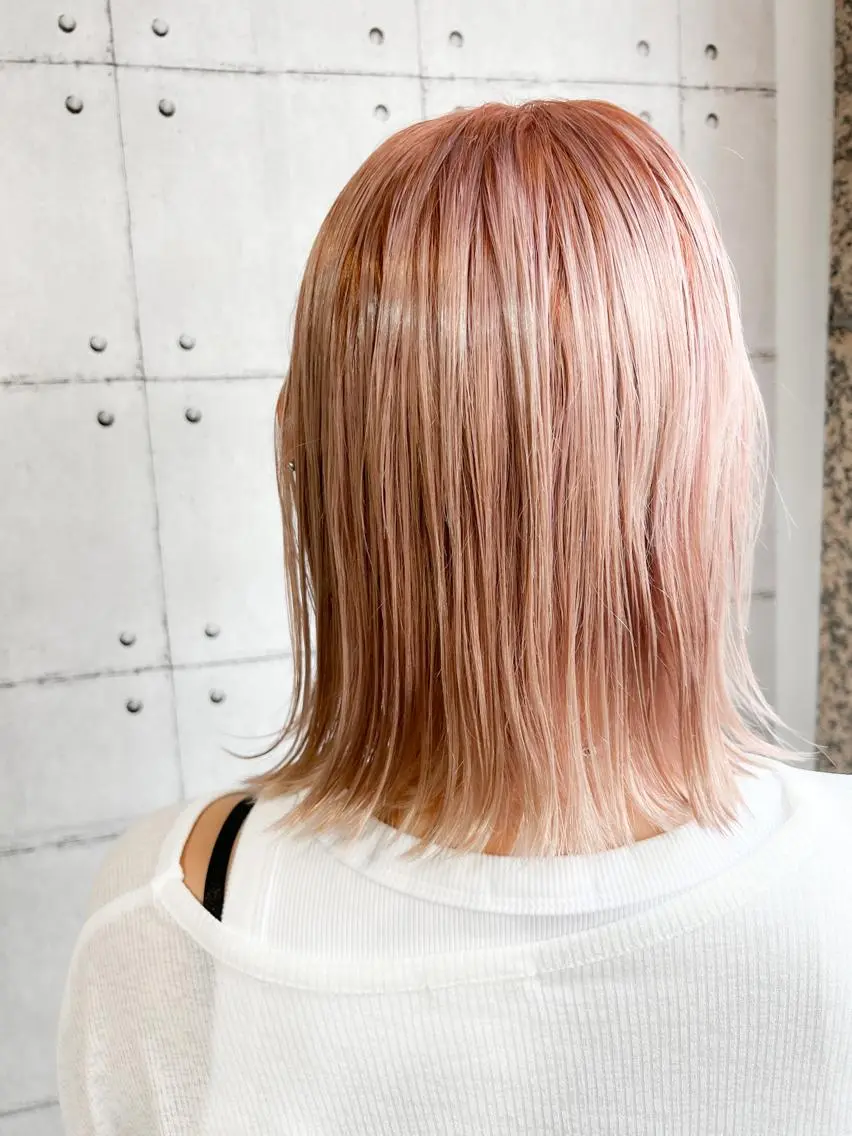 ミディアム カラー ブリーチ ピンクカラー シアーピンク 福元友梨 ディレクター✂️のヘアスタイル