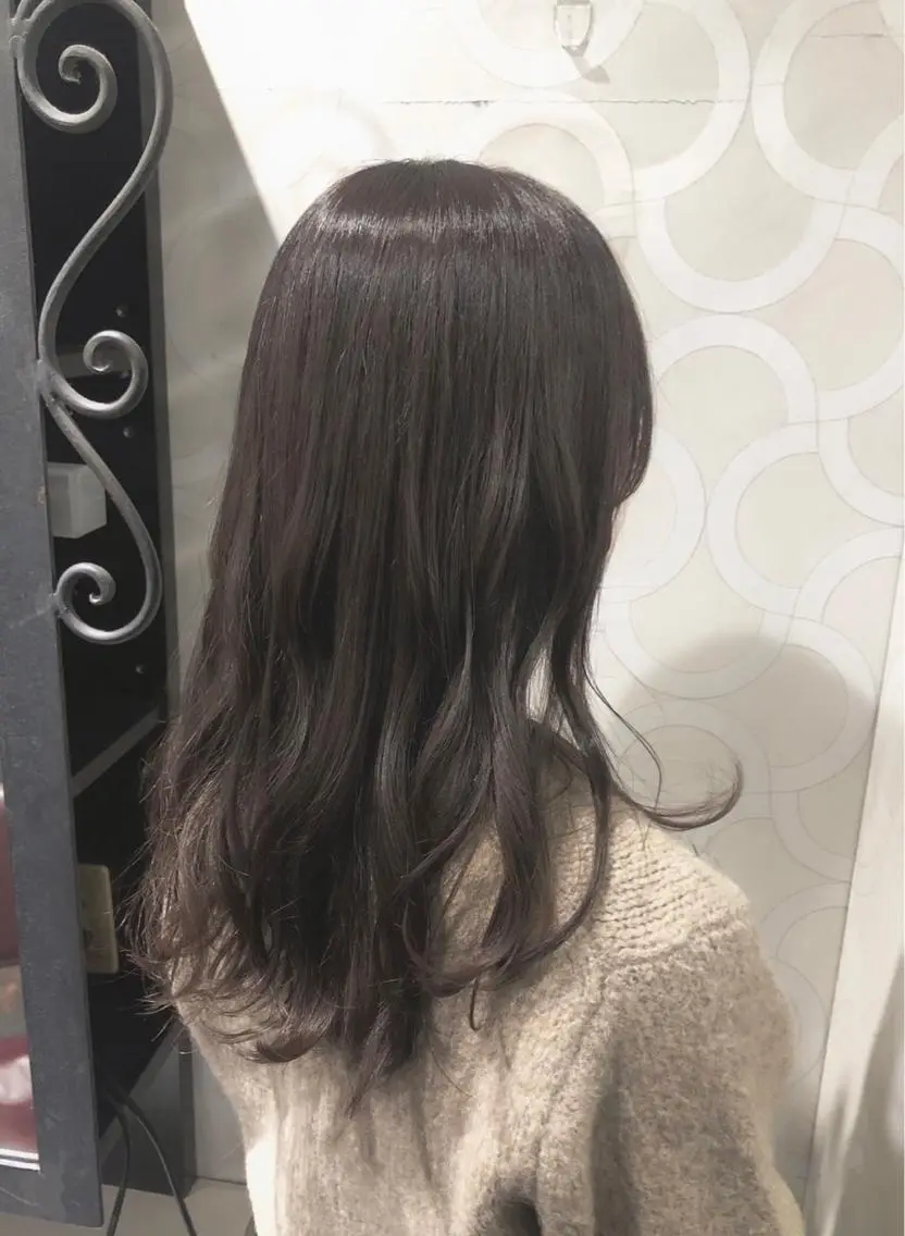 ロング カラー ベージュカラー ブラウンカラー ショコラグレージュ チョコレートブラウン ココアベージュ カット ヘアカラー トリートメント 艶髪 ♡Tomiyaのヘアスタイル