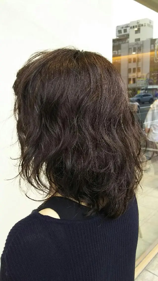 ミディアム カラー パーマ ミディアムパーマ SHAFT Ieiriのヘアスタイル
