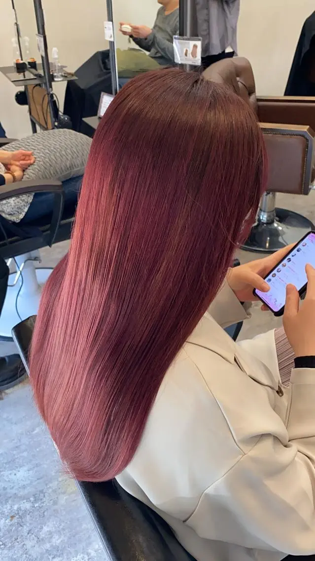 ロング カラー ピンクカラー ローズカラー 🟢NEGi🟣 🫧髪質改善のヘアスタイル