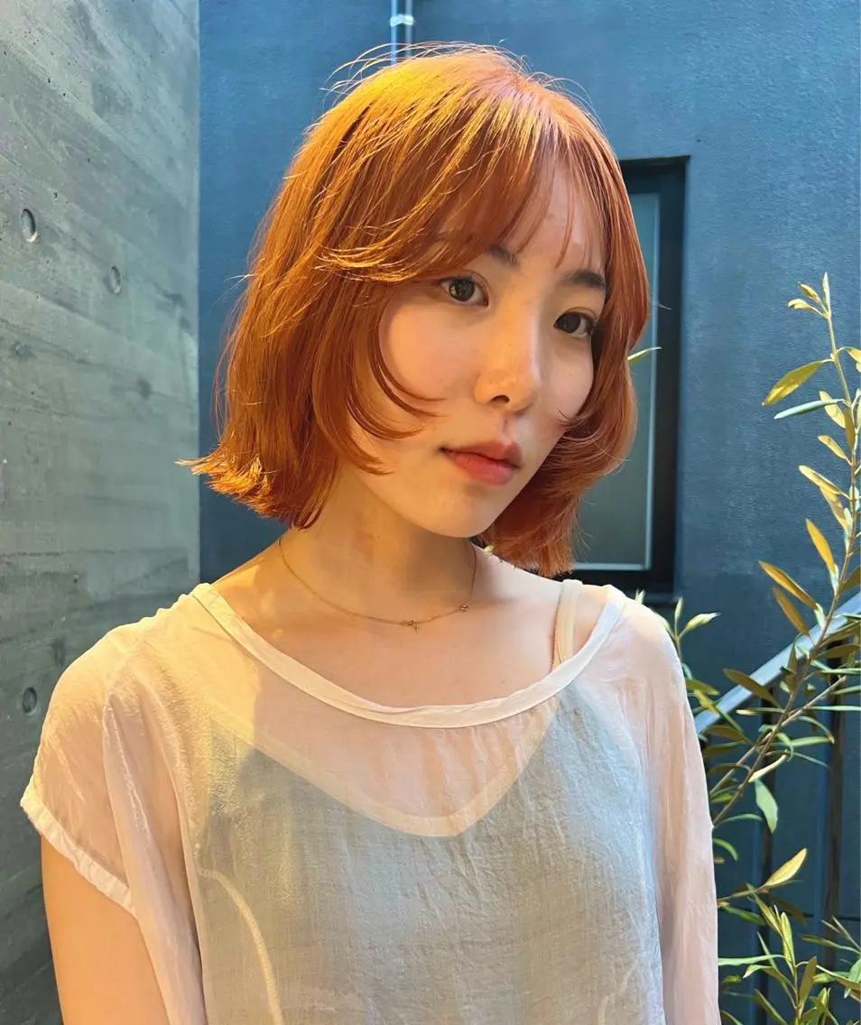ミディアム カラー ヘアアレンジ ✨まとまるボブ/ 切りっぱなし/ユキナのヘアスタイル