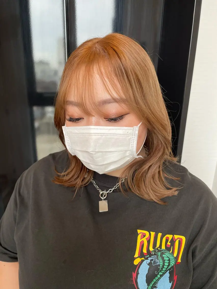 セミロング カラー ベージュカラー ヘアカラー YUI/ ブリーチカラー🌷のヘアスタイル