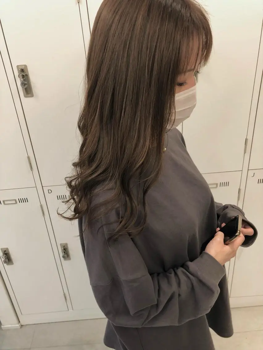 ロング カラー ショコラグレージュ グレージュ Saori / ボブ /顔周り/カラー🎀のヘアスタイル