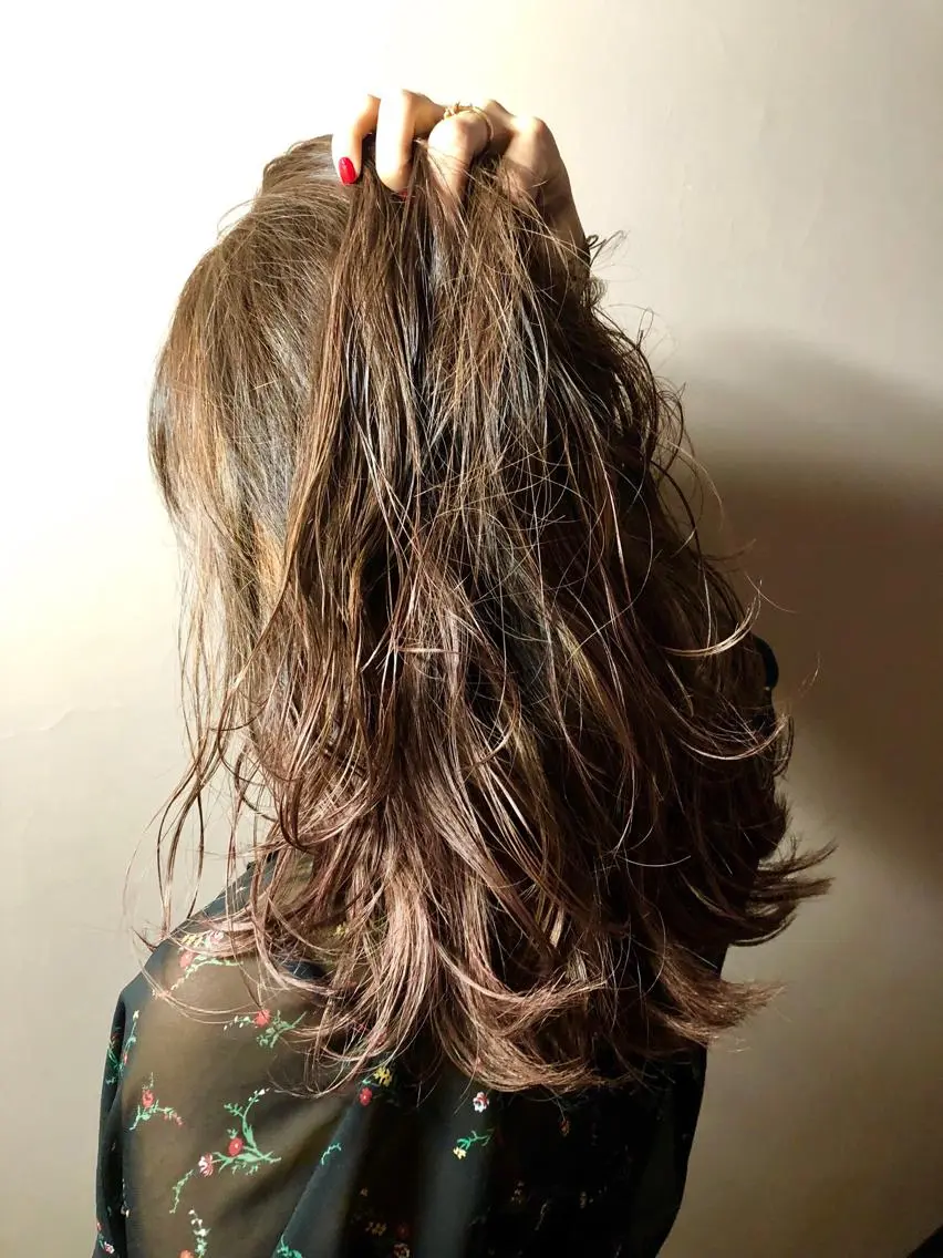 ロング カラー ベージュカラー ピンクカラー ピンクベージュ 店長 小池アキトのヘアスタイル