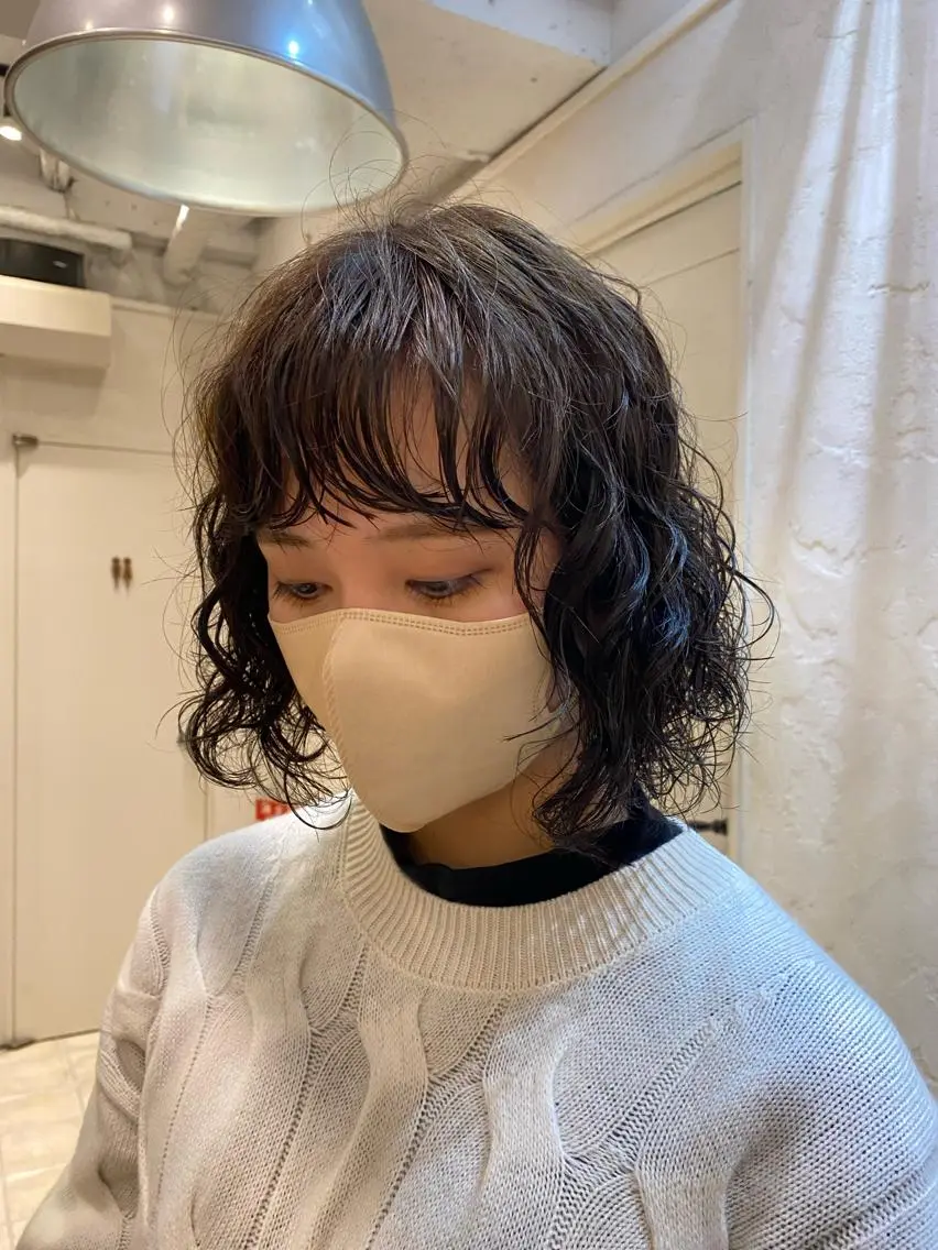 ミディアム パーマ ミディアムパーマ ニュアンスパーマ 🌸透明感艶 カラー🌸Yuukiのヘアスタイル