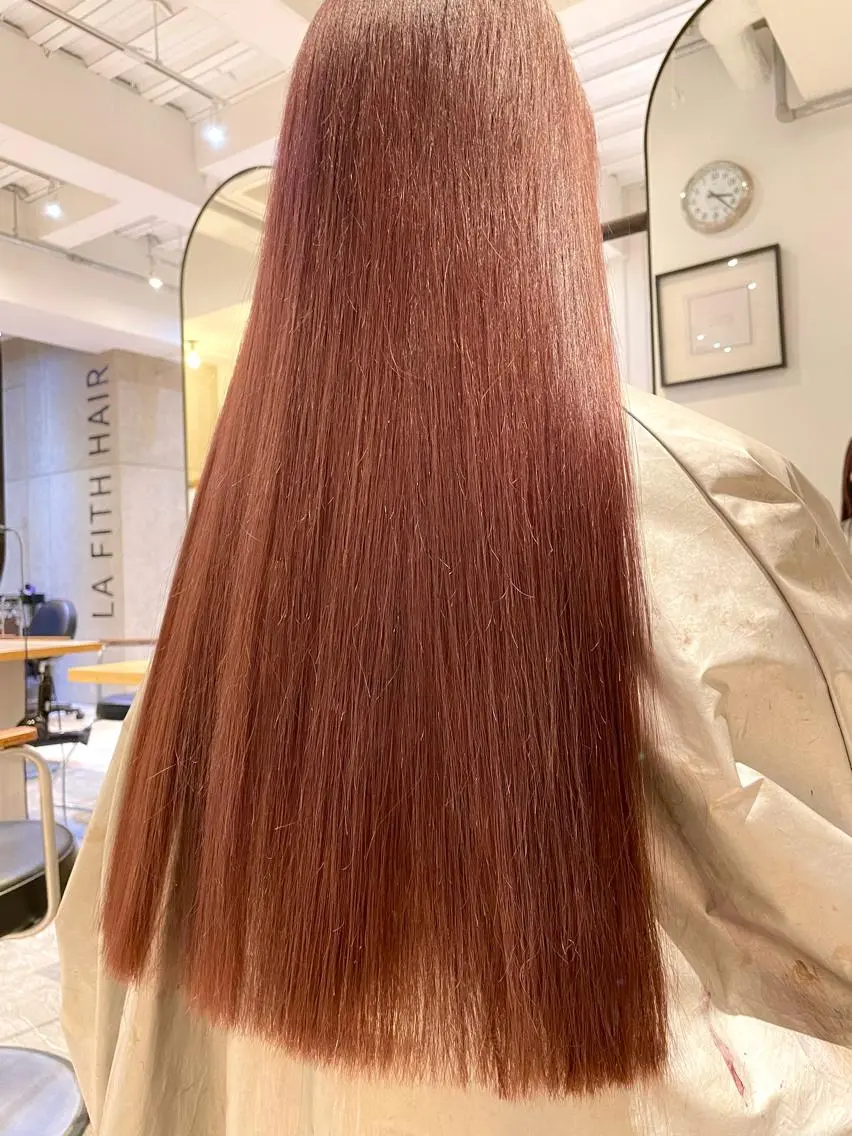 ロング カラー カット ヘアカラー 💘韓国レイヤー上 品カラーruru💘のヘアスタイル