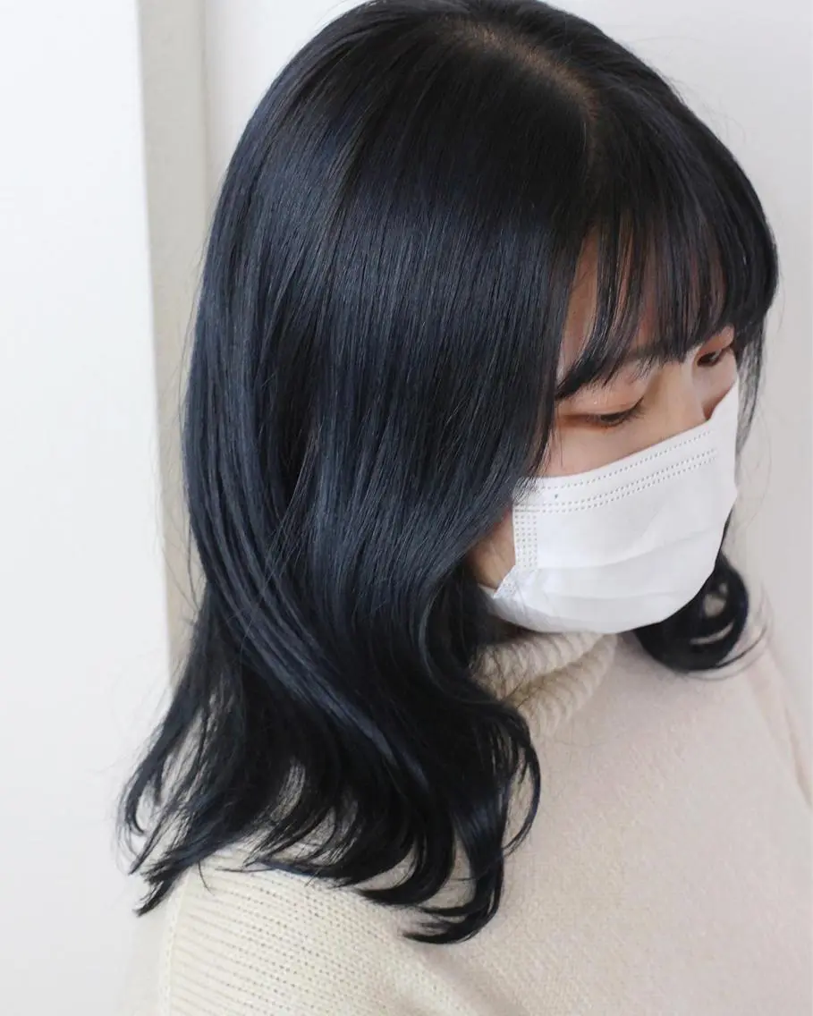ミディアム カラー ブリーチ ブルーカラー 韓国風ヘア カット ヘアカラー 土居 正季のヘアスタイル
