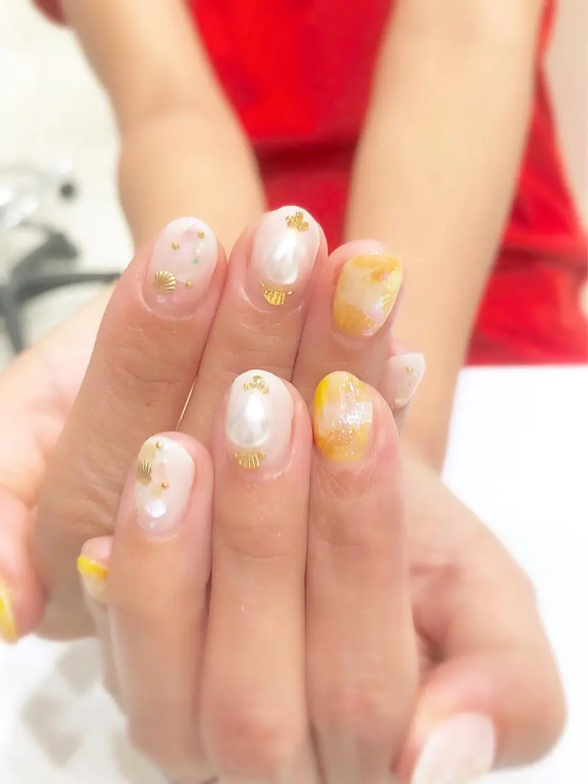 ネイル 黄色 Ash関内ネイリスト 荒木のネイルデザイン