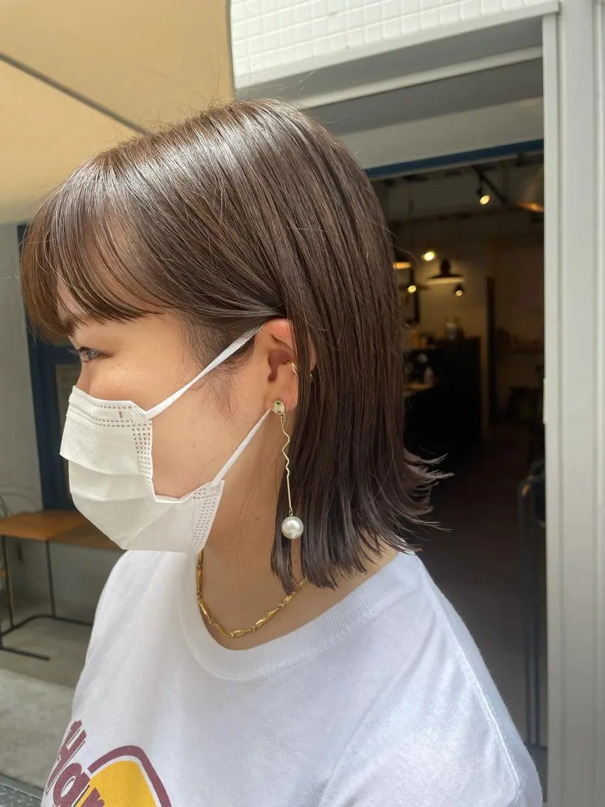 ミディアム カラー やまさきえりこ ニュアンスパーマのヘアスタイル