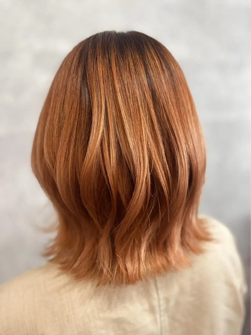 ミディアム ヘアカラー&縮毛矯正 STAR☆RIVERのヘアスタイル