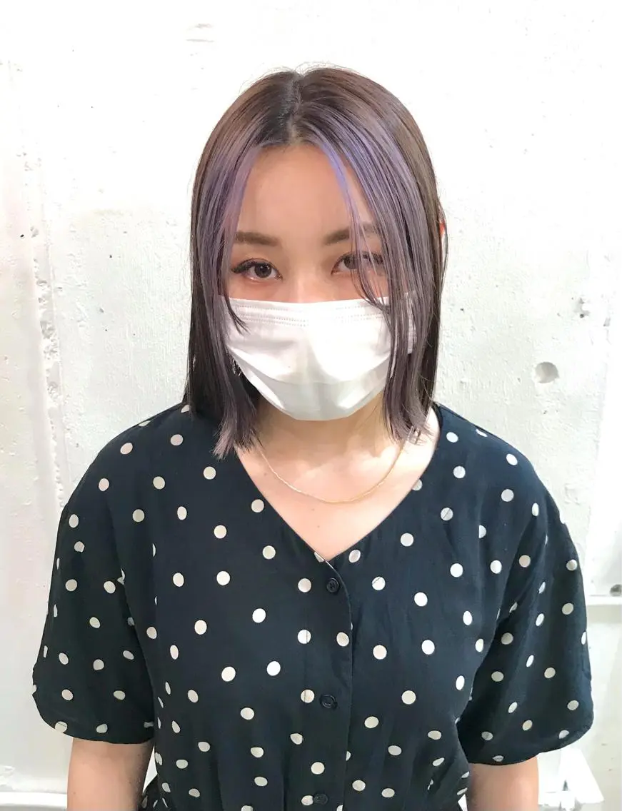 ショート カラー ブリーチ バイオレットカラー カット ヘアカラー トリートメント 再現性大人メンズヘア 毛流れパーマ木村陸弥のヘアスタイル