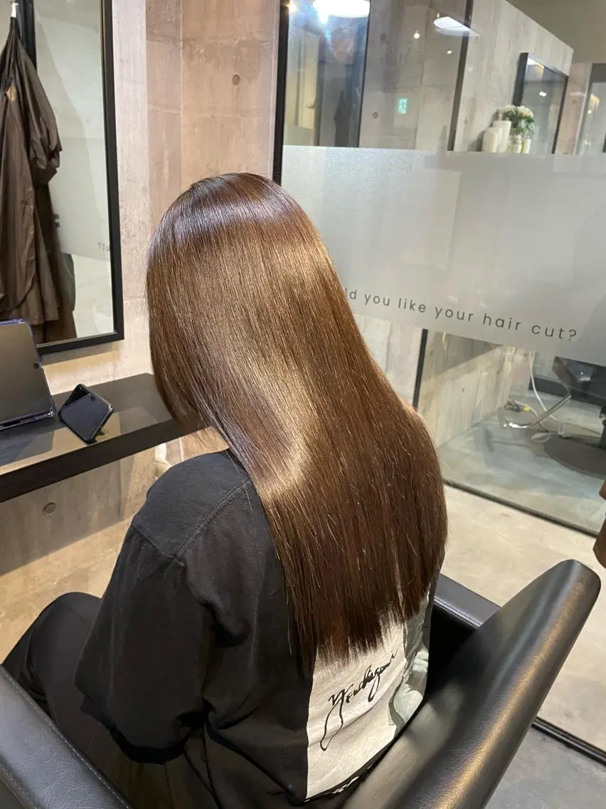 ロング カラー カット ヘアカラー トリートメント 👑髪質改善カラー 中垣斗希のヘアスタイル