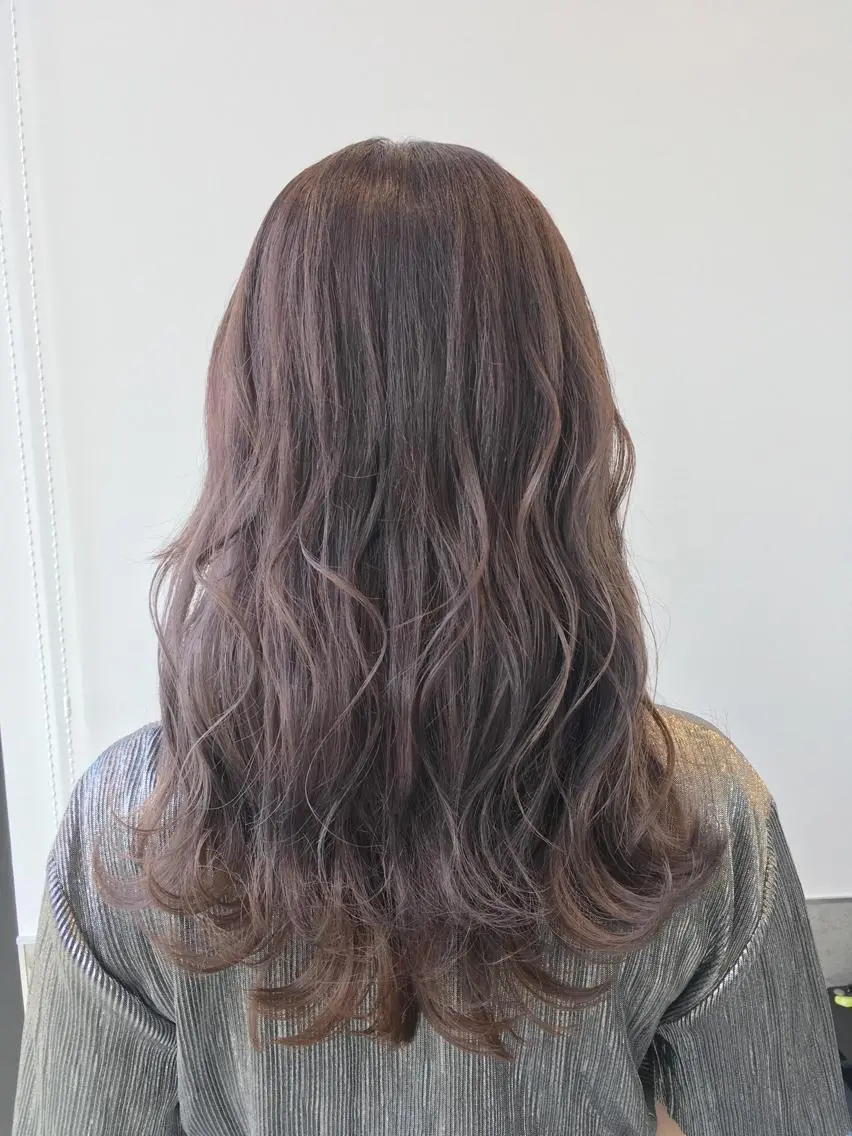 ロング カラー アッシュ ラベンダーカラー ラベンダーアッシュ ヘアカラー トリートメント ヘアセット yoshi ☆のヘアスタイル