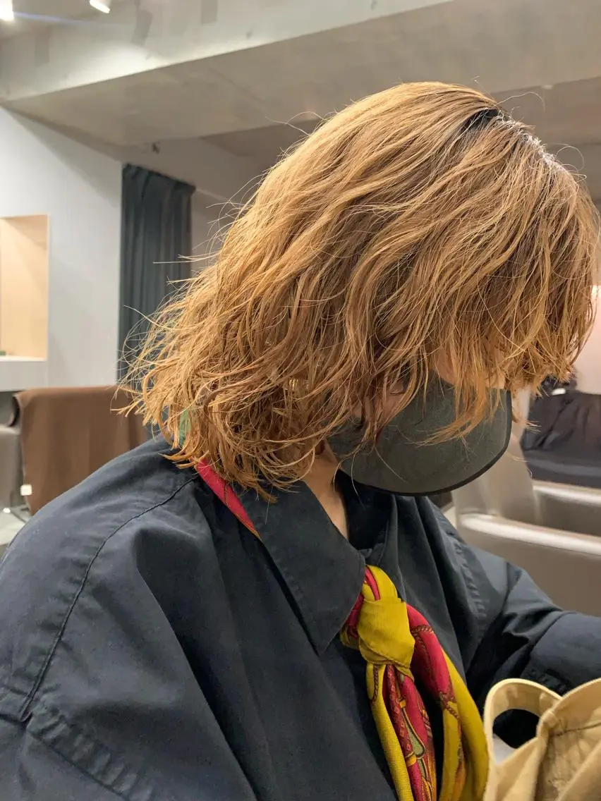 カラー パーマ ボブパーマコテ巻き風 パーマNo1深江秀平のヘアスタイル