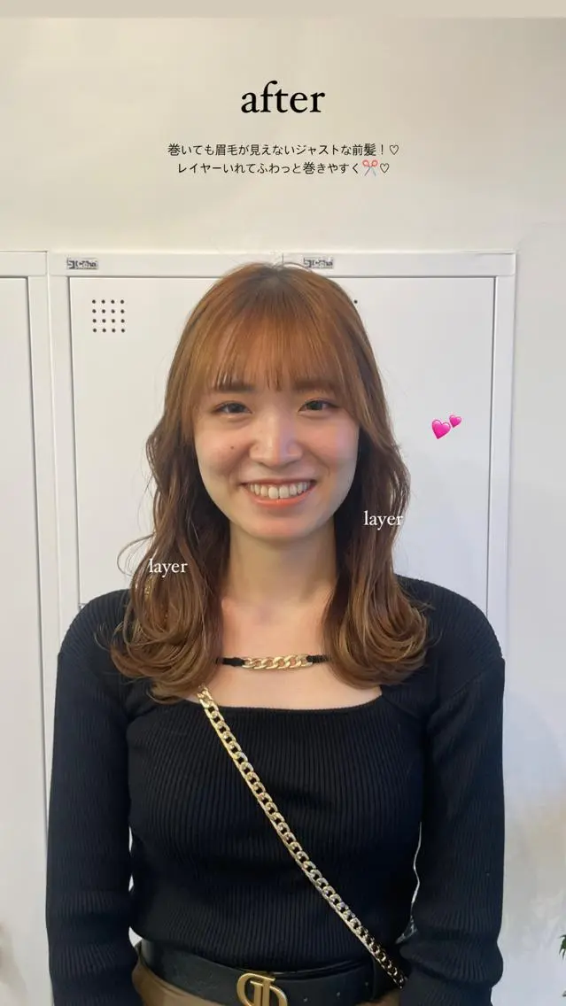 セミロング レイヤーカット 立野 莉央のヘアスタイル