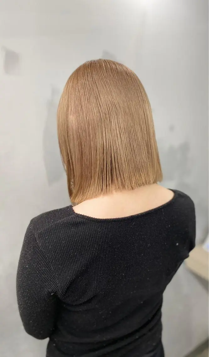 ミディアム カラー ブロンド ボブ カット ヘアカラー トリートメント opus 店長大和 レイヤー/赤み消しのヘアスタイル