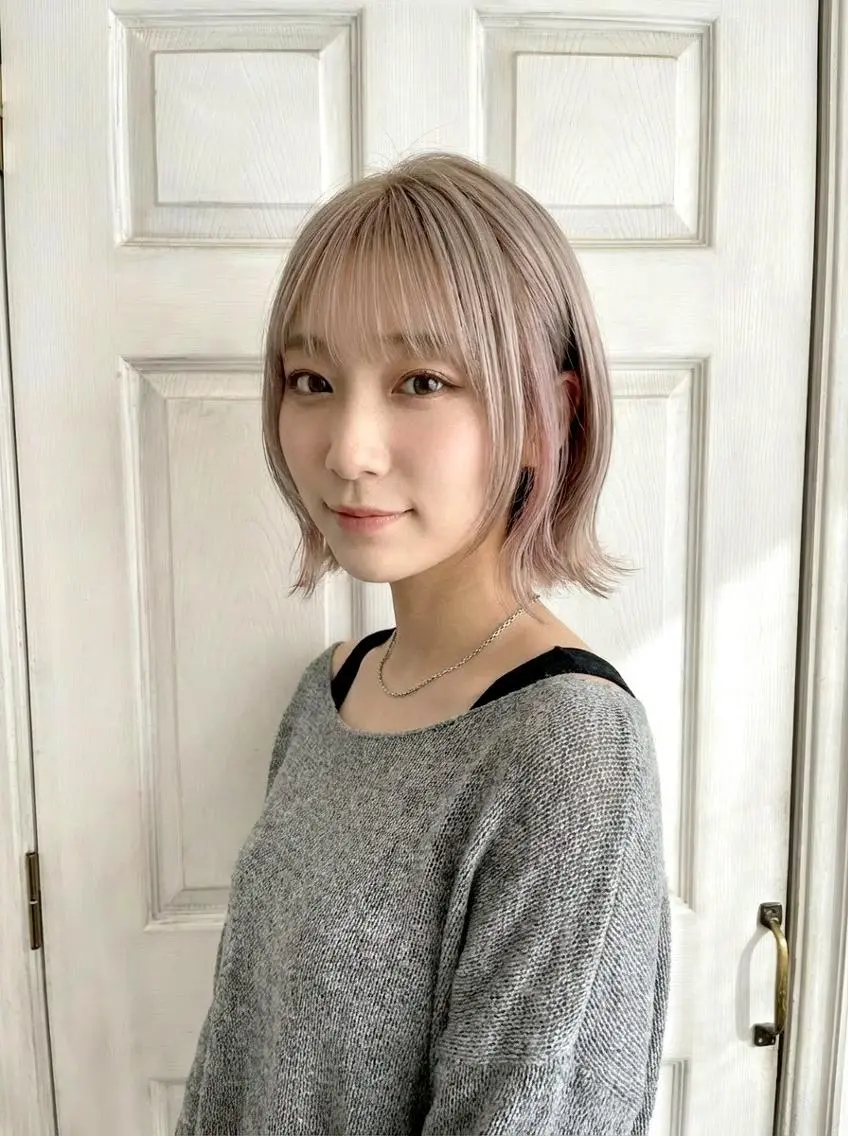 ショート ボブ くびれヘア 顔周りカット 髪質改善 韓国風ヘア Aroma hair 🌙tanakaのヘアスタイル