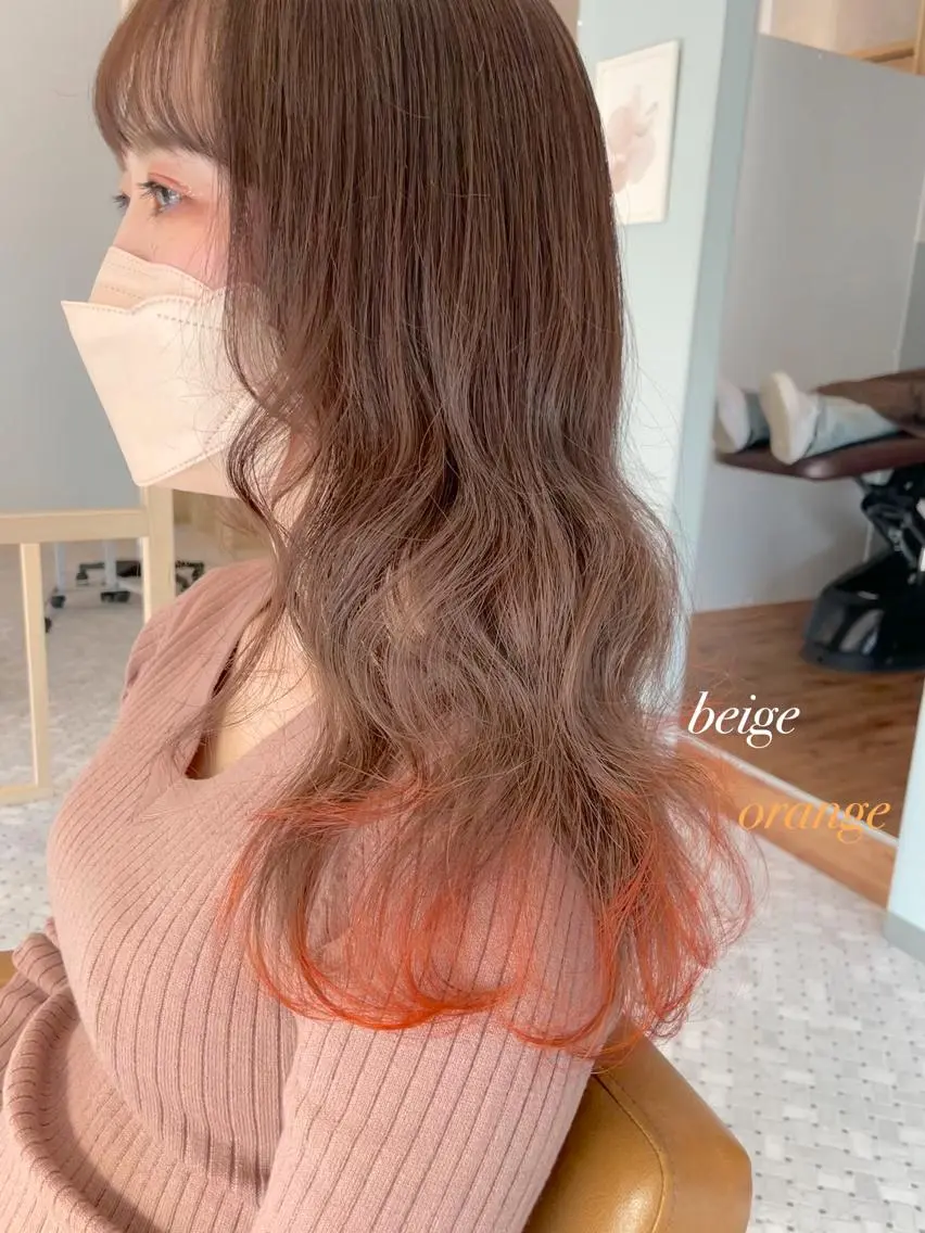 ミディアム カラー パーマ ヘアアレンジ ヘアカラー NANA/trend style🕊🍑のヘアスタイル