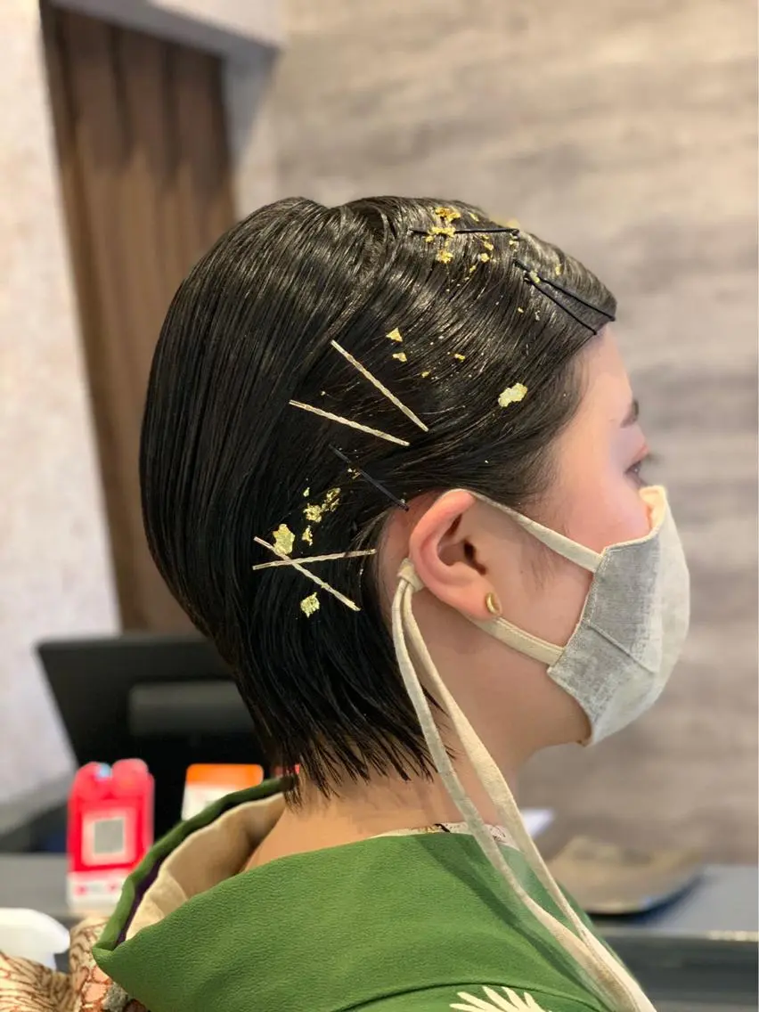 ショート ヘアアレンジ 成人式 🫟Blanco🫟 Color&Careのヘアスタイル