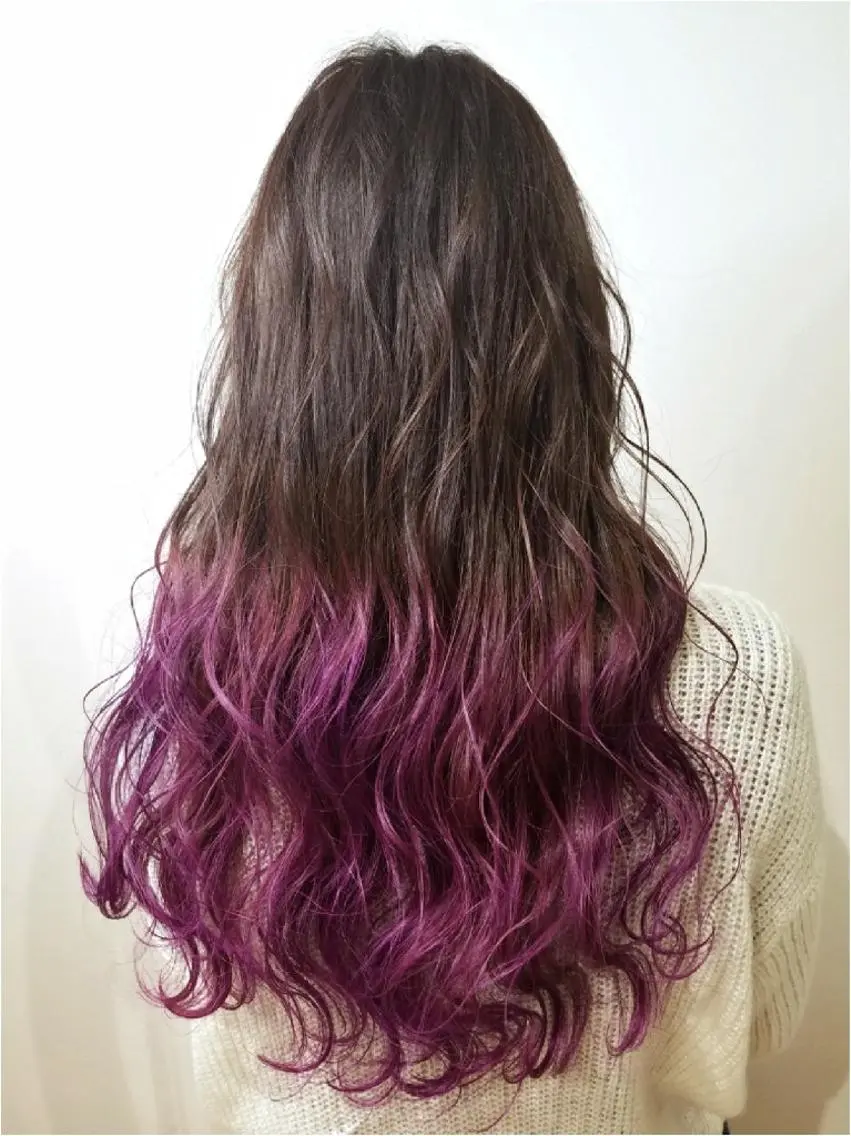 ロング ヘアアレンジ カラー グラデーションカラー パープルカラー 【髪質改善美容師】t occa茨木篠原健太のヘアスタイル