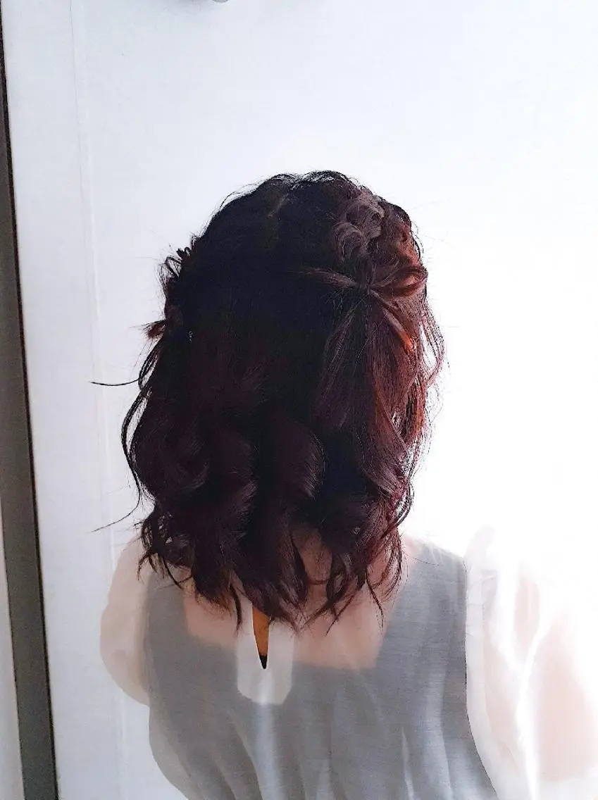 セミロング ヘアアレンジ ヘアセット Hair&Make  Delight*のヘアスタイル