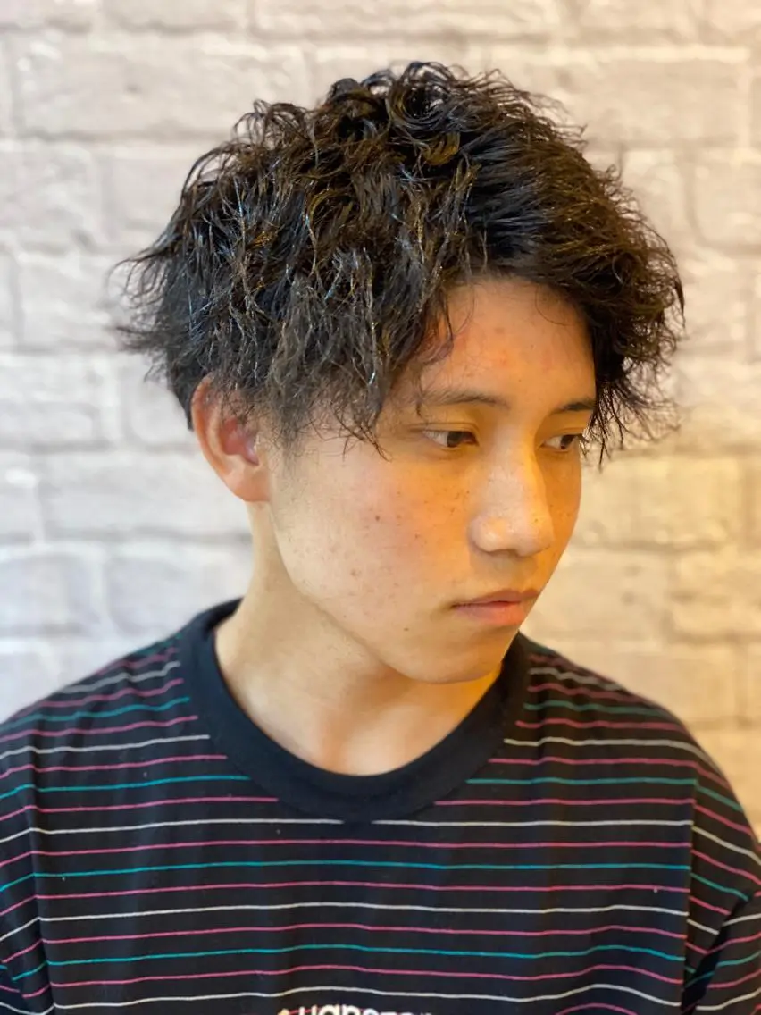 ミディアム パーマ メンズ カット パーマ 【メンズカット】 黒田美穂のヘアスタイル