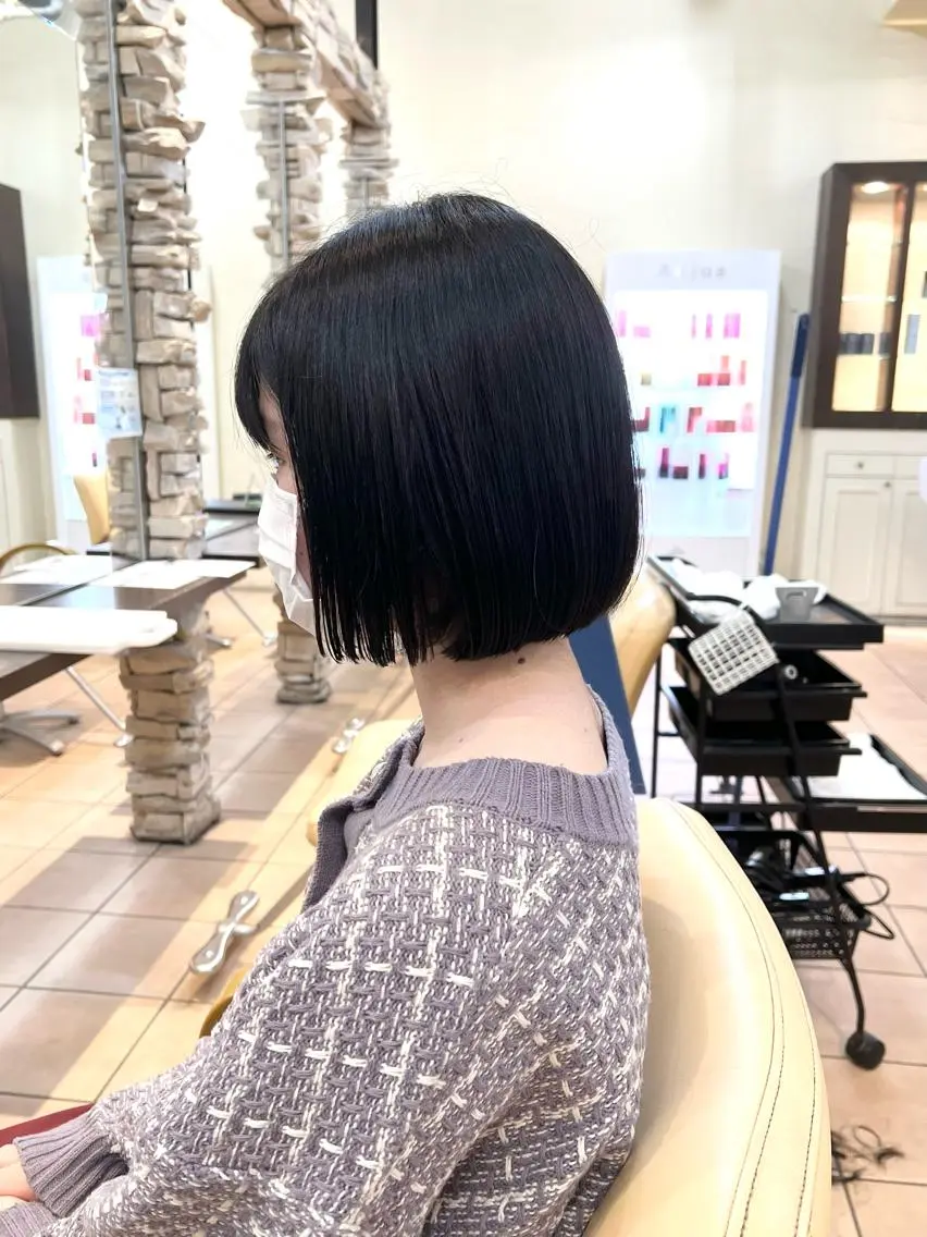 ミディアム ボブ 髪質改善ストレート ⚡️下ノ村柊斗⚡️のヘアスタイル