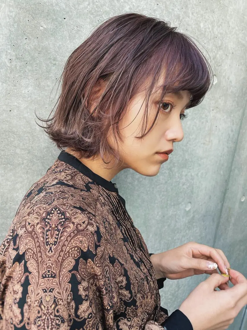 ショート カラー ボブ 外ハネヘア 【雰囲気ﾍｱ☺︎】 岩井隼人のヘアスタイル