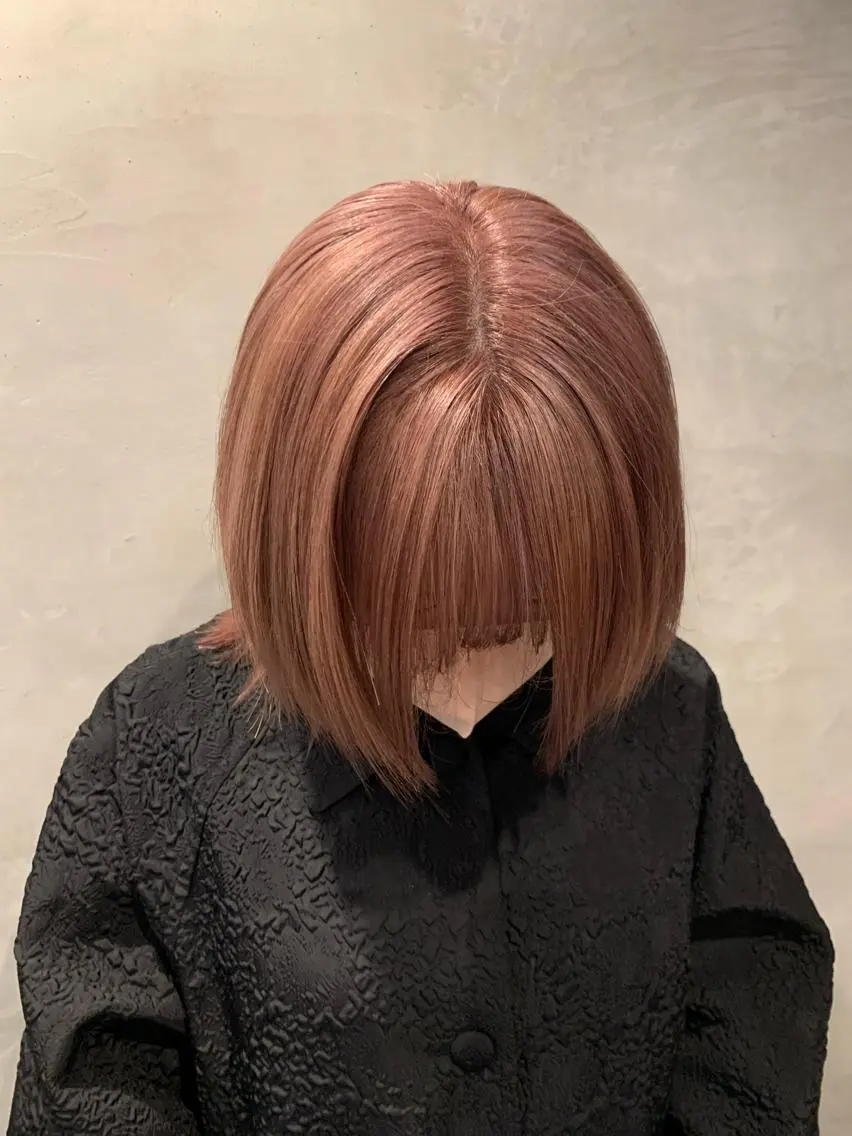 ショート カラー メンズ ピンクカラー ヘアカラー 落合希 Olivebeigeのヘアスタイル