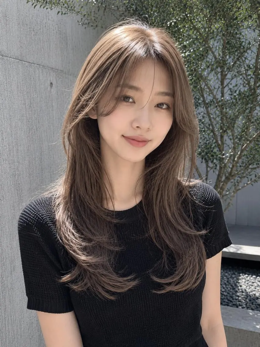 セミロング ヘアカラー ❄️透明感カラー❄️ メンズ✂️TOWAのヘアスタイル