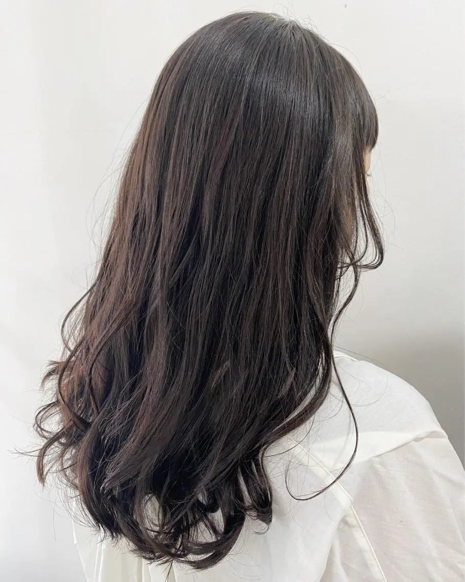 ロング カラー ベージュカラー ブルーカラー カット ヘッドスパ WATANABE MISAKIのヘアスタイル
