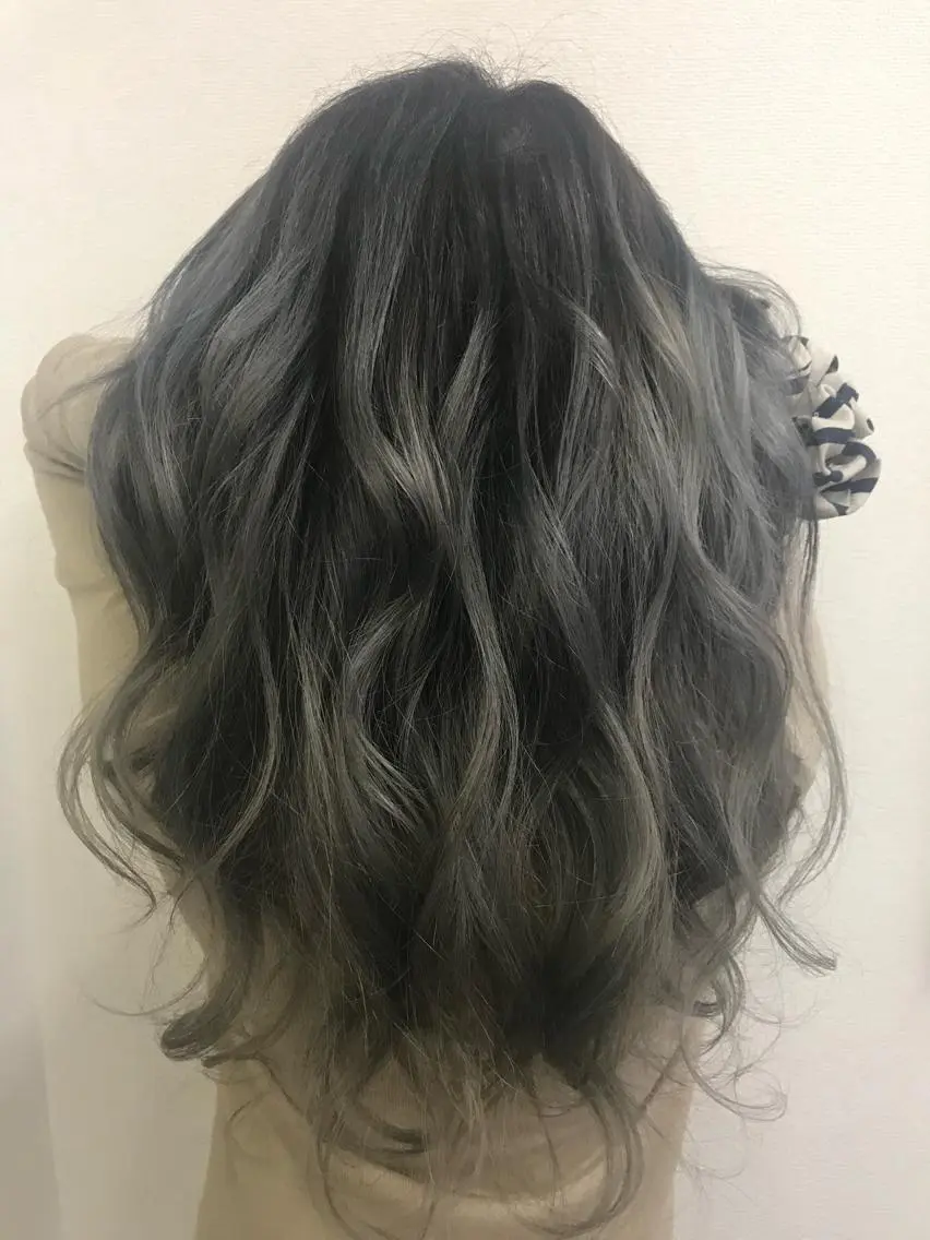 ロング カラー ヘアアレンジ 結婚式・ブライダル アッシュ バレイヤージュ ベージュカラー ブリーチ 溝部裕太Hair salon808代表のヘアスタイル