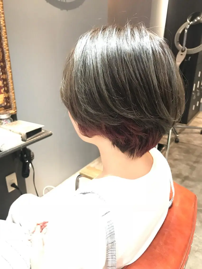 ショート カラー ダブルカラー ハイトーンカラー インナーカラー レッドカラー 縮毛矯正×髪質改善 店長　DAITOのヘアスタイル