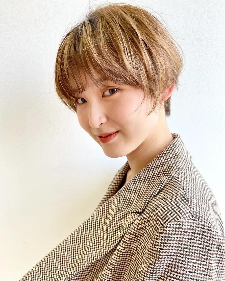 ショート カラー ヘアアレンジ 店長/mao/ 前髪/顔周りカットのヘアスタイル