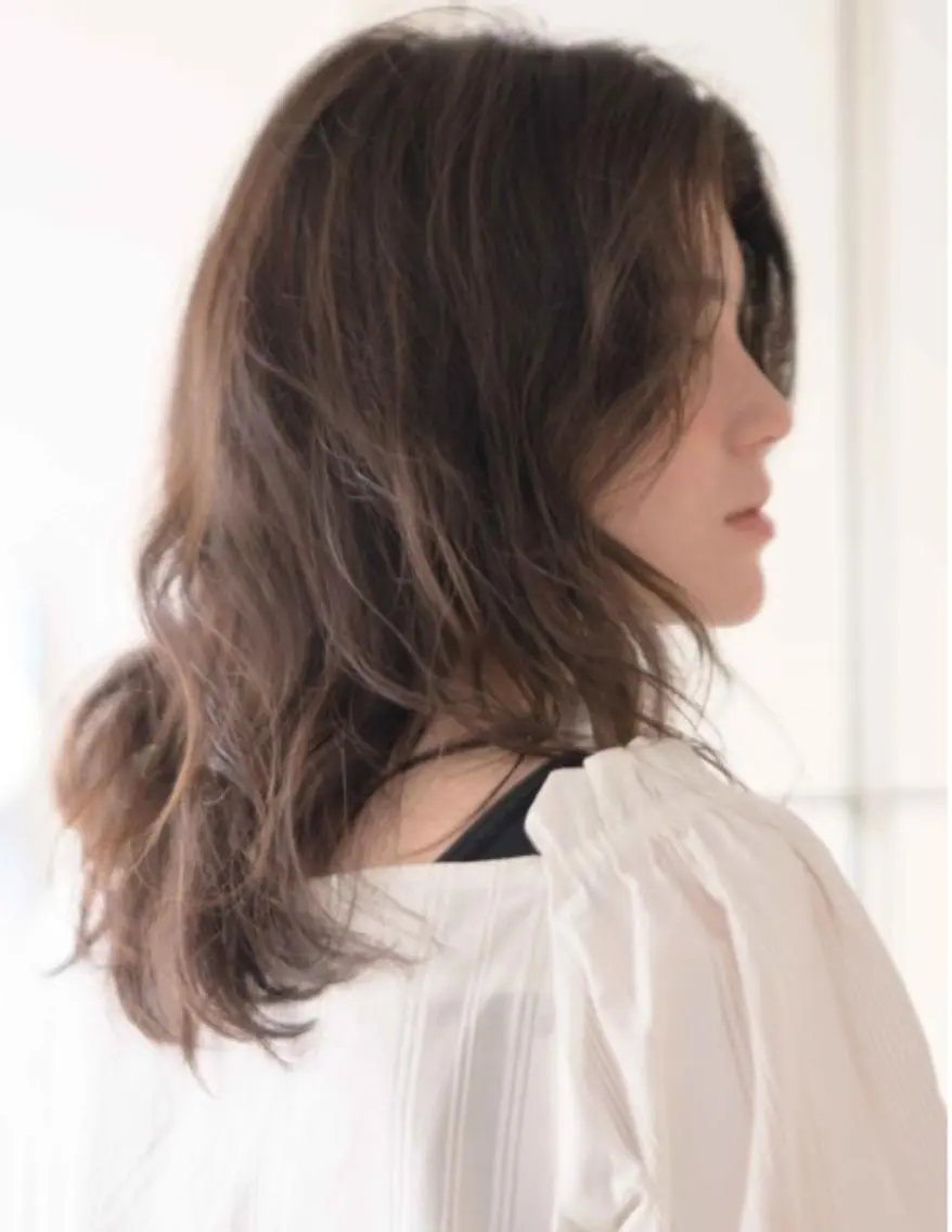 セミロング パーマ 似合わせカット/ カラー🌼松原 寿花のヘアスタイル