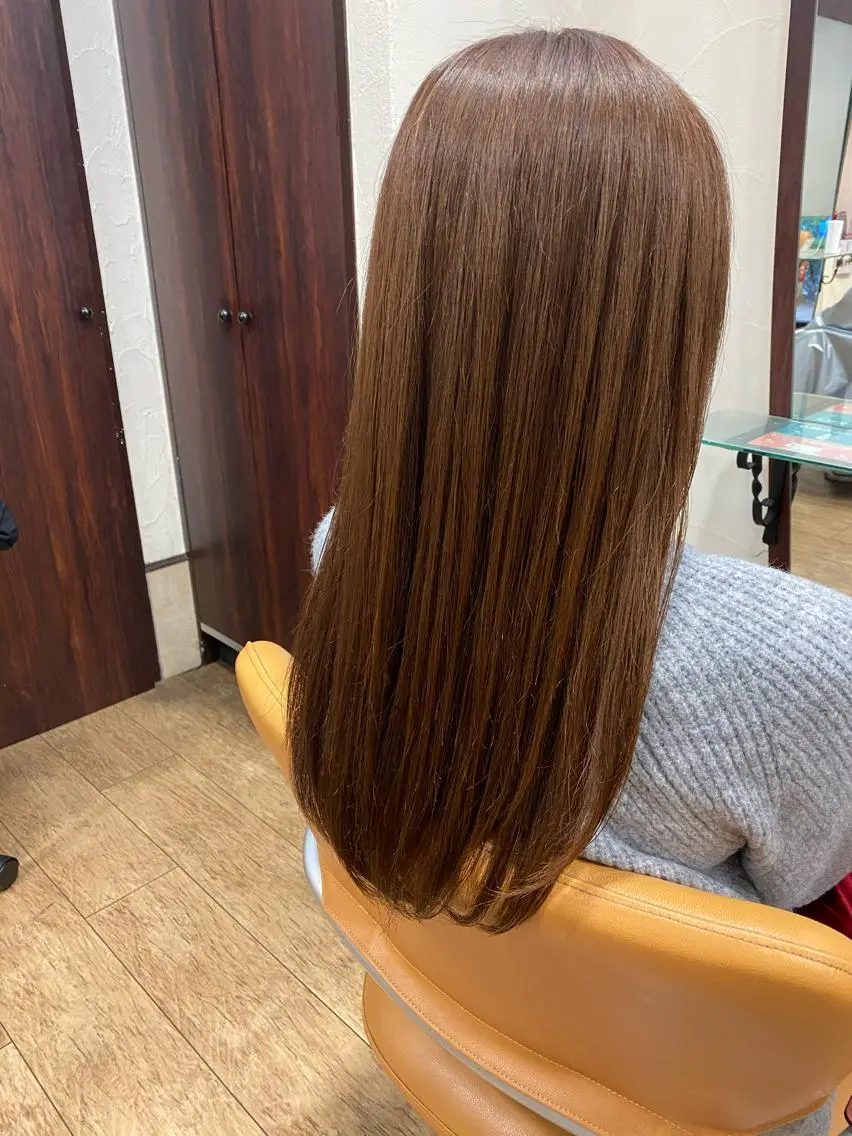 ロング カラー ブラウンカラー ナチュラルブラウン サプリームヘア 飯田みち瑠のヘアスタイル