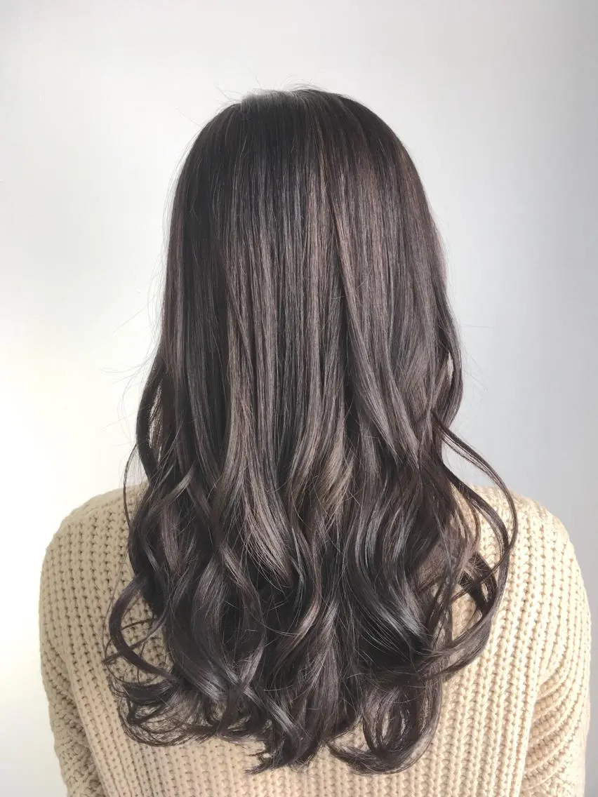 ロング カラー グレージュ ヘアカラー トリートメント ヘアセット yoshi ☆のヘアスタイル