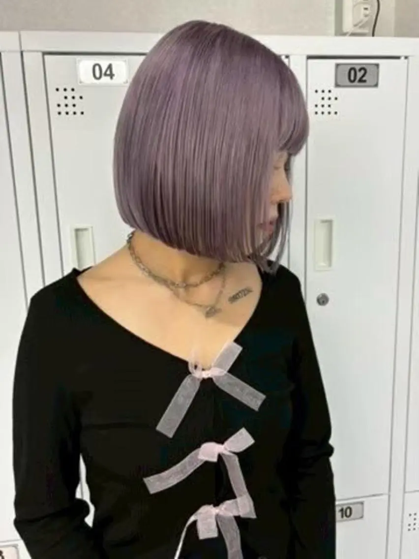 ショート カラー ショートボブ ラベンダーカラー ボブ ショートヘア 🎀ブリーチ ハイト ーン ♡Kanon♡のヘアスタイル
