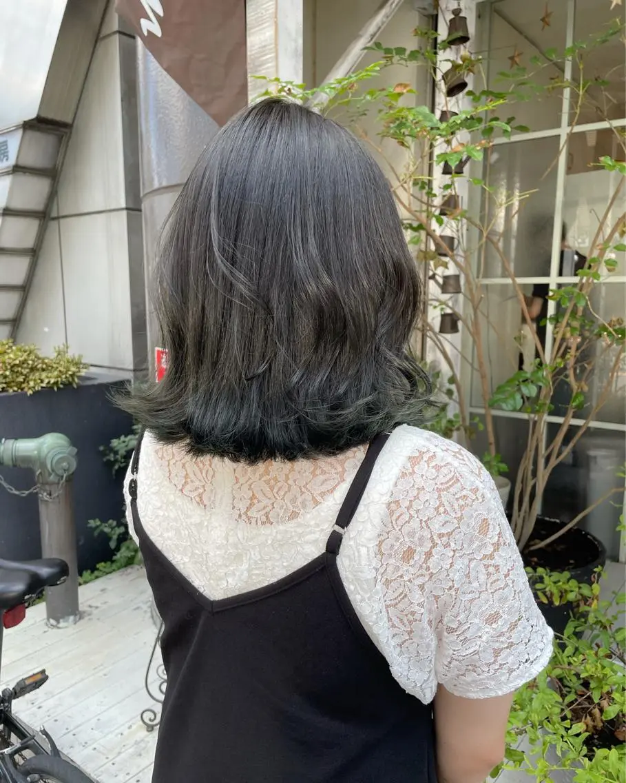 ミディアム カラー 【完全個室】髪質改善 暖色カラー/山崎唯奈のヘアスタイル