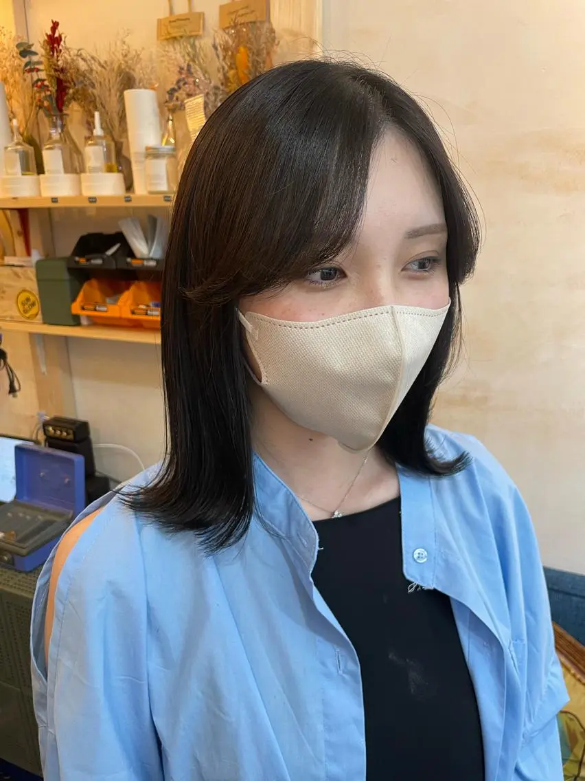ミディアム カラー 伸ばしかけ 髪質改善 トリートメント カット ヘアカラー トリートメント 水素トリートメント/ 髪質改善/ナカノメのヘアスタイル