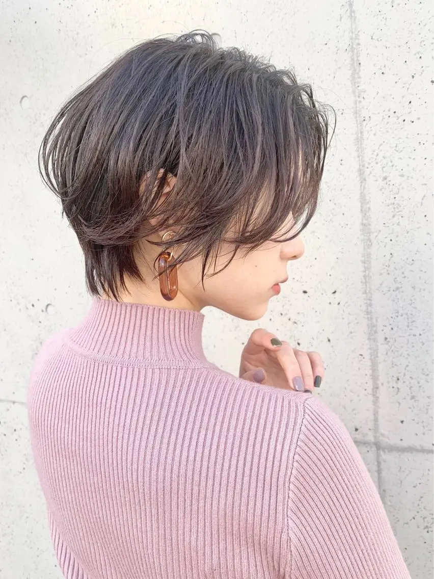 ショート カラー ヘアアレンジ カット ヘアカラー トリートメント 仙台Ｉ韓国レイヤー Ｉ髪質改善Ｉ伊藤拓海のヘアスタイル
