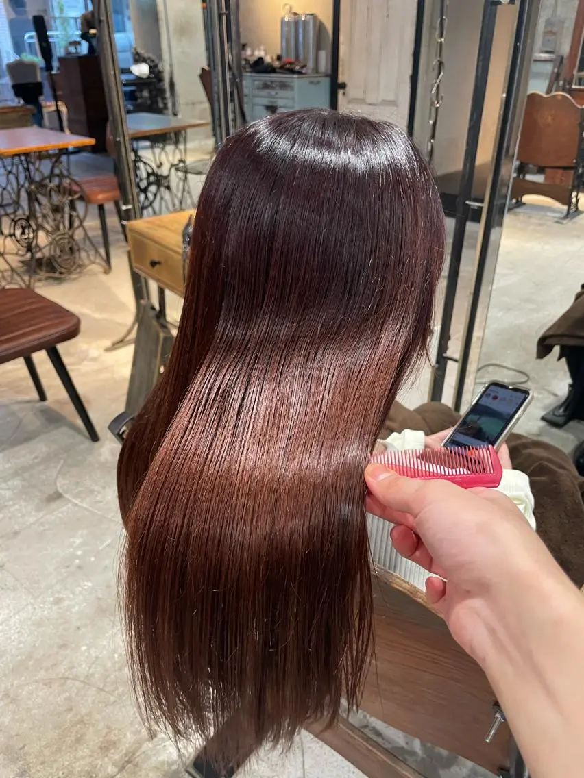 ロング カラー ヘアアレンジ ブラウンカラー ピンクカラー ピンクブラウン ヘアカラー トリートメント ヘアセット 美髪/透明感/レイヤ ーTATSUKI☘️のヘアスタイル
