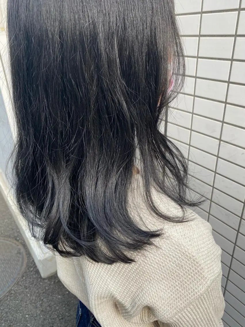 セミロング カラー ブリーチ ブリーチなしカラー 韓国hair ·͜· watanabeのヘアスタイル