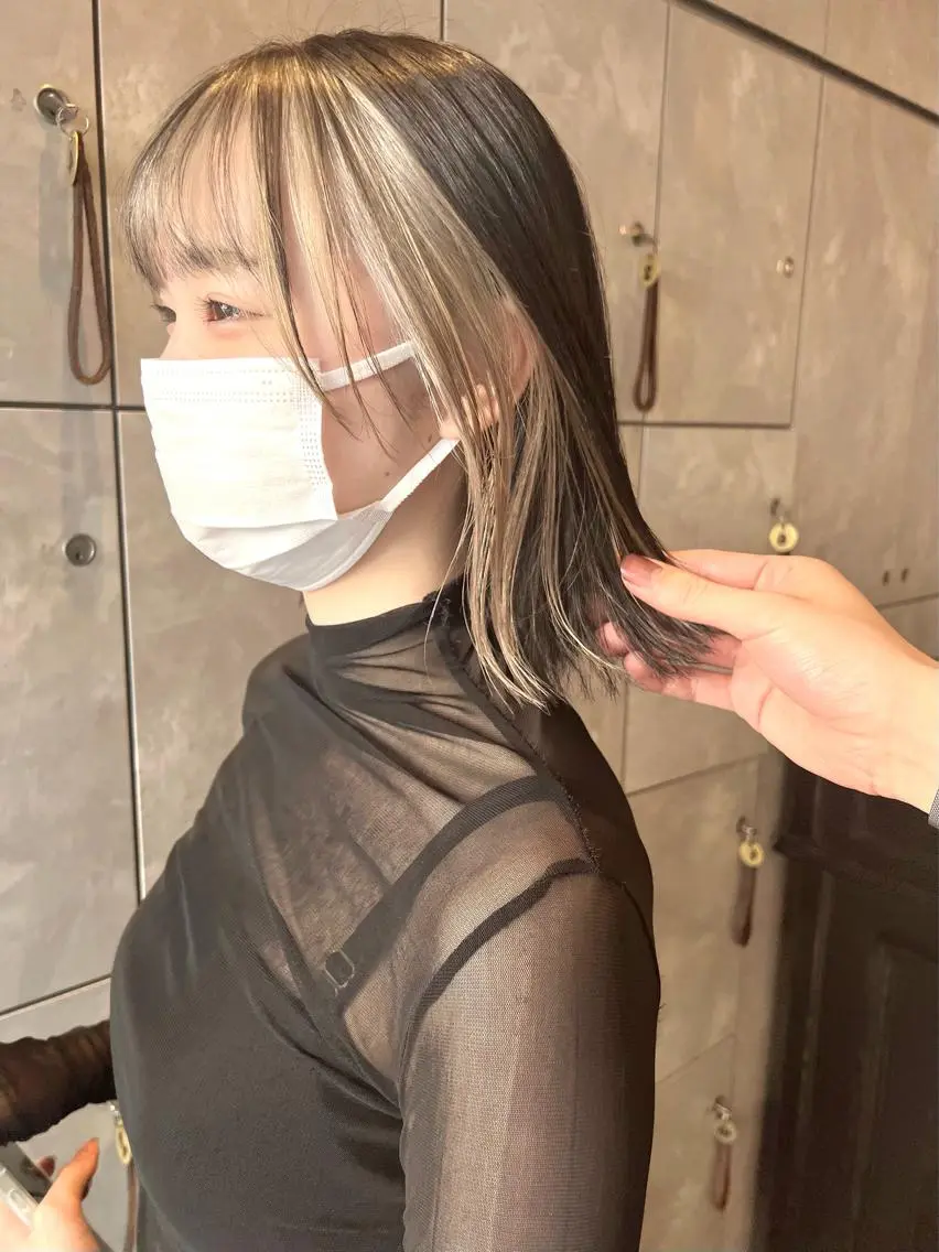 セミロング カラー ヘアアレンジ ヘアカラー トリートメント ヘッドスパ ヘアセット 🌈インナーカラー ‘ショウマ’🌈のヘアスタイル